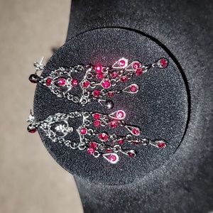 Red Chandelier Earrings